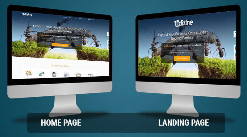 landing page and home page